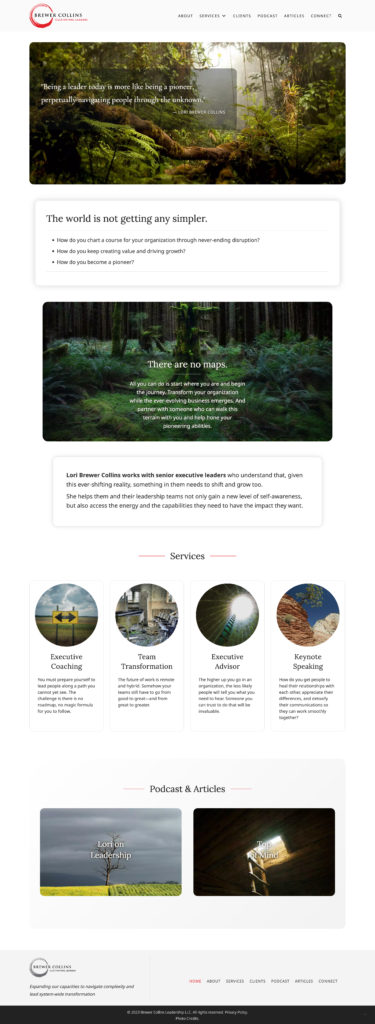 Brewer Collins Leadership website screenshot