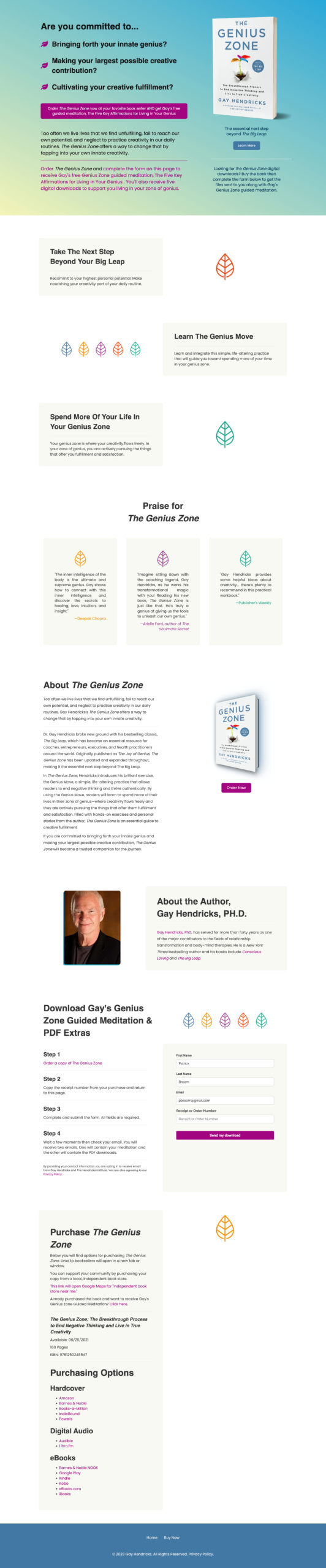 The Genius Zone website screenshot